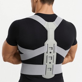 BarunJase 자세교정 밴드 보호대 바른자세 지지대 굽은등 [그레이 M] Posture Correction Band Support Brace Straight Posture Support Curved Back [Gray M]