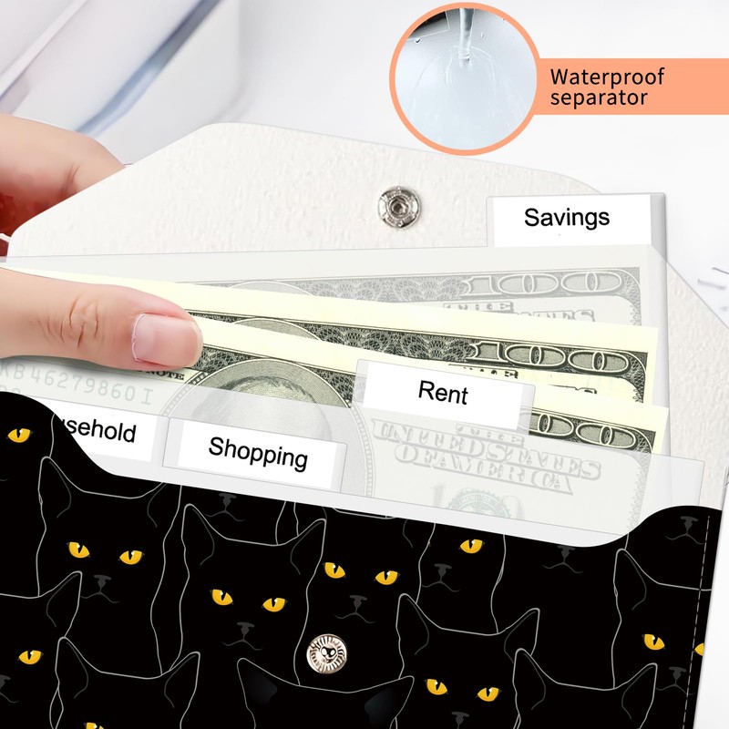 APVDSH Cash Envelope Wallet, Reusable Budget Money Wallet, Cute PU