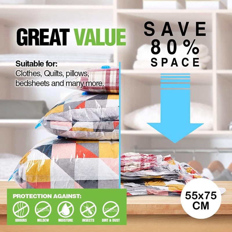 LEDON® 2/4x Space Saver Vacuum Bags Storage Seal Compressing Organizer