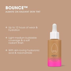 Beautyblender 12-Hour Always on Radiant Skin Tint, Breathable Serum Foundation Stays Put for All Day Long Wear, Infused with Hyaluronic Acid & Niacinamide, Medium 2