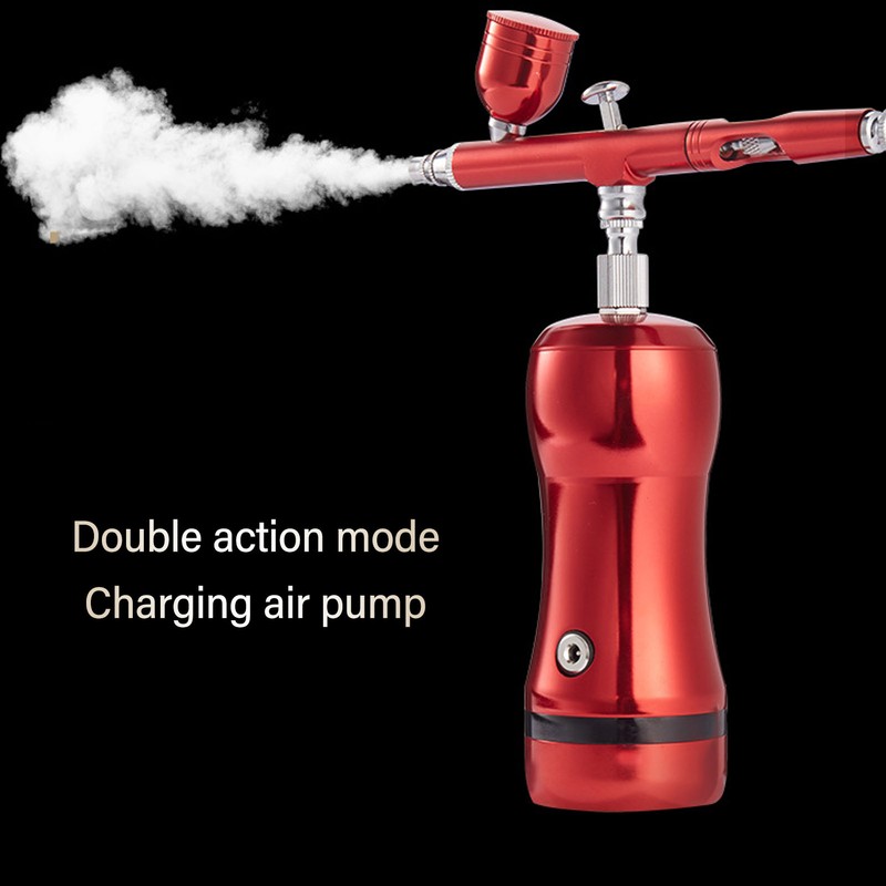 Auto Cordless Airbrush Kit Rechargeable Handheld 17.4psi Compressor for Nails