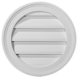 Ekena Millwork GVRO12D 12-Inch W x 12-Inch H x 1 3/8-Inch P Round Gable Vent Louver, Decorative