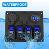 12-24V 4 Gang Toggle Blue LED Rocker Switch Panel Circuit