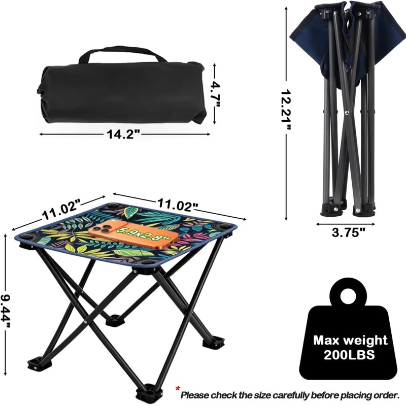 Portable Collapsible Stool Outdoor Folding Chair Small Camping Stool for