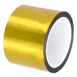 MECCANIXITY Gold Tone Metalized Tape 3 Inch x 55 Yards Decor Tape for Detailing Accent Wall, Graphic Arts