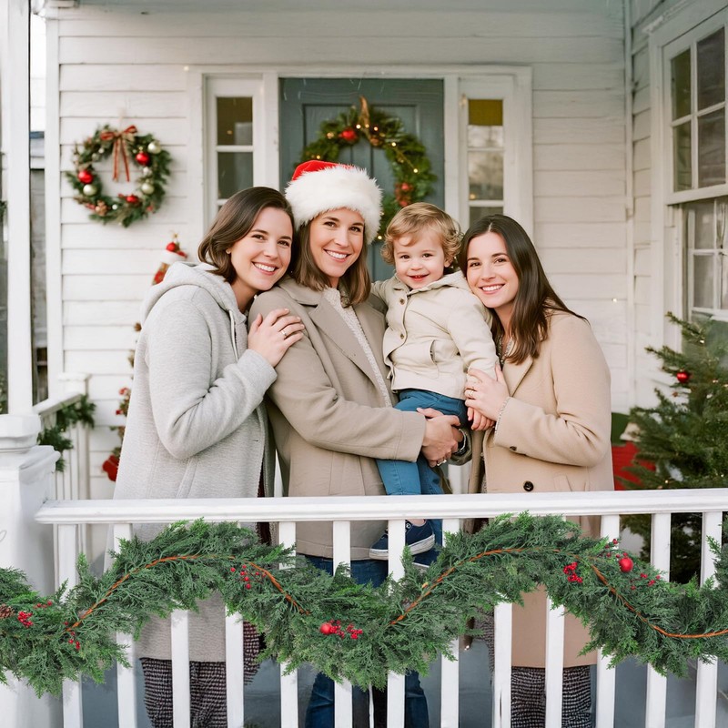 Christmas Cedar Garland with Soft Thickness Pine,Thick and Lush,Artificial Green