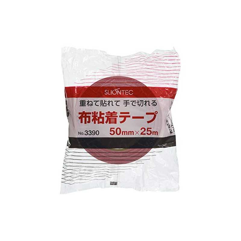 スリオン カラー布粘着テープ50mm レッド 339000RD0050X25