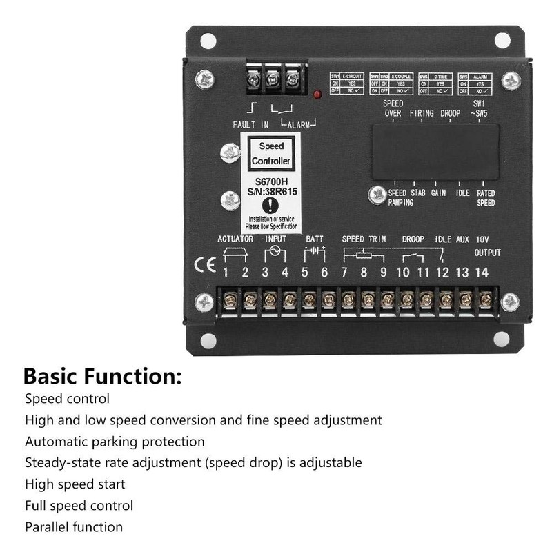 S6700H Speed Controller Governor High Precision Electronic Engine Speed Control