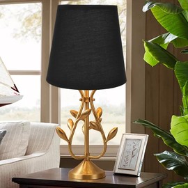 Natudeco Pack of 2 Lampshades for Indoor Use, Fabric Table Lampshade, E14 Lamp Cover, Home Decoration for E14 Chandeliers, Table Lamps and Floor Lamps (Black)