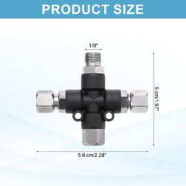 PATIKIL 3 Way Air Brush Adapter, 1/8" BSP Air Hose Splitter Manifold with Plug Nut, Air Brush Fitting Connecting Adapter for Paint Spray Air Compressor