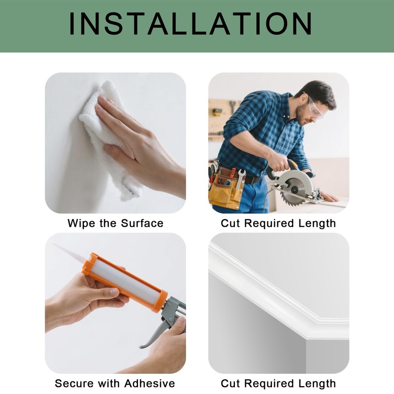Ceiling Crown Molding Trim,12 Pack High Impact Polystyrene Decorative Molding,
