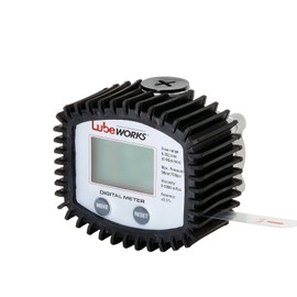 Lubeworks Oil Control Meter Digital 1-35lpm / 1-10gpm Heavy Duty 3V Batter Powered for Motor, Synthetic Hydraulic, Gear Oil, Transmission Fluid in Liter, Gallon, Pint and Quart (Meter Only)