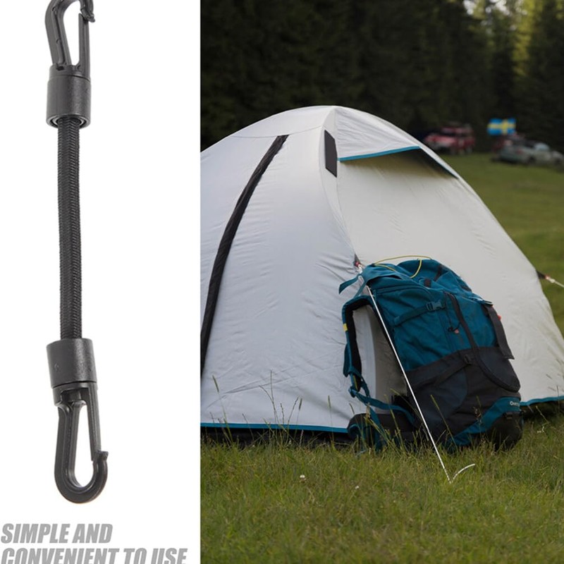 BESPORTBLE 6Inch Bungee Cords with Carabiner: Black Short Elastic Tie