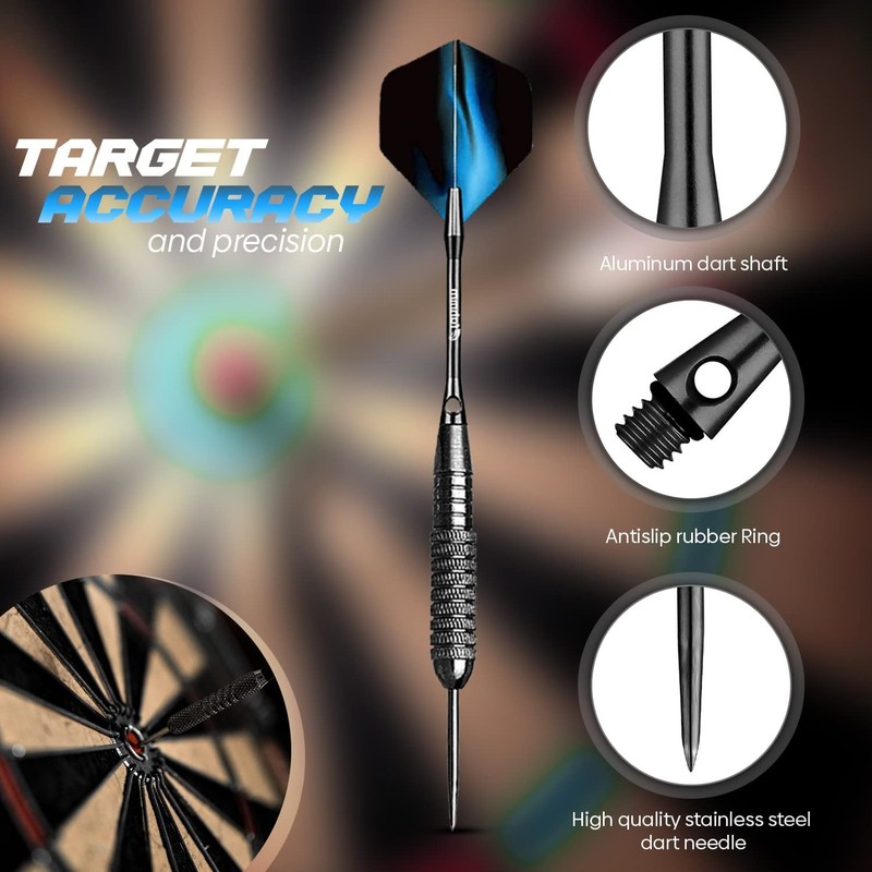 Fahmm Professional steel tip Darts set-22G Pack Of 6 Aluminium