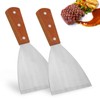 2pcs Spatula for Cast Iron, Stainless Steel Griddle Scraper Slant