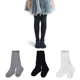 GENTABY Girls' Tights Cable Knit pantyhose Soft Cotton Stocking Stylish Leggings for Girls Aged 7-10, 3 Pack