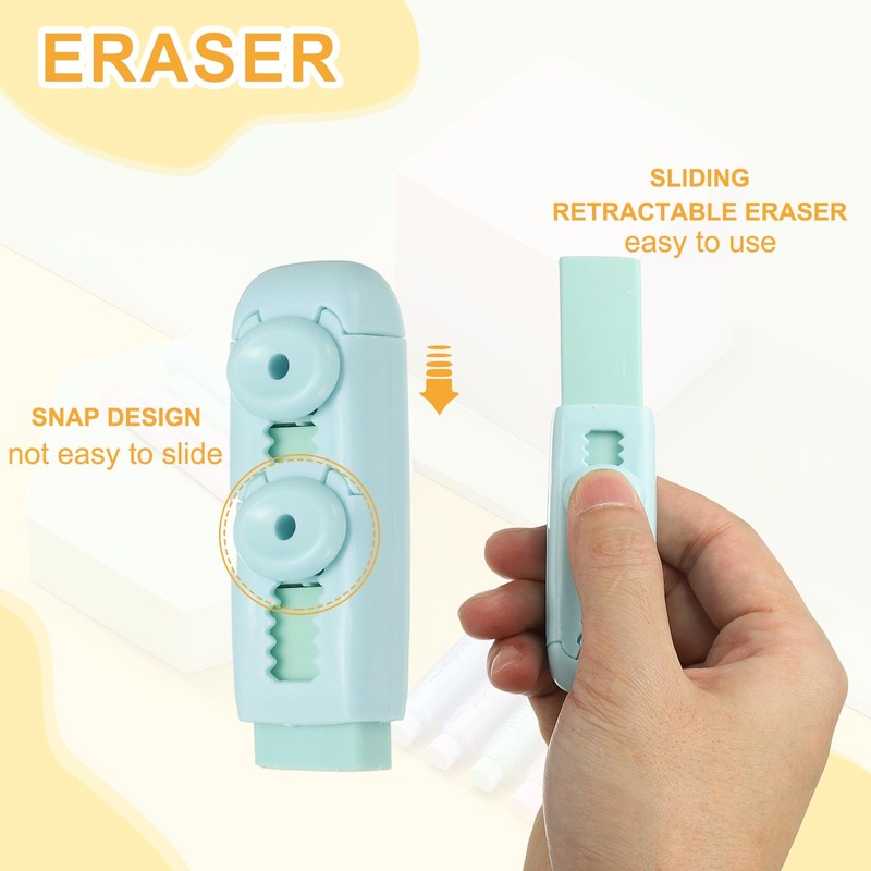 PATIKIL 8pcs Erasers, Sliding Elastic Eraser Push Pull Cute Pencil