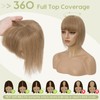 S-noilite Topper for Women Real Hair with Fringe 150% Density