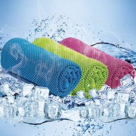 Apollon Cooling Sports Towel, 3-Piece Set, Highly Absorbent, Lightweight & Easy to Carry, Available in 4 Colors, Good for Heatstroke Prevention Measures