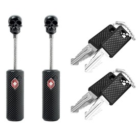 Sarini Luggage Lock, Wire Rope Padlock with Key, TSA Suitcase Lock, Backpack Lock for Travel Suitcase, Locker Backpack, Pack of 2
