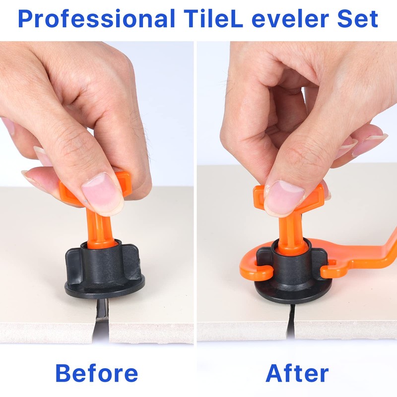 Reusable 1/16" Tile Leveling System Kit (300pcs) w/ 1500 1/8"