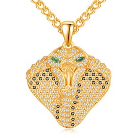 ADMETUS Snake Chain 925 Sterling Silver Hip Hop Chain Snake Pendant Jewellery Cobra Chain Necklace Hip Hop Necklace Jewellery Gifts for Men, Sterling Silver, No Gemstone