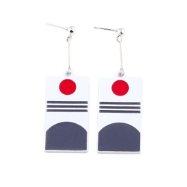 JinYu Demon Slayer Earrings Kamado Tanjirou's Earrings Japanese Anime Demon Slayer Cosplay Prop Cartoon Alloy Cosplay Accessory Prop Color A