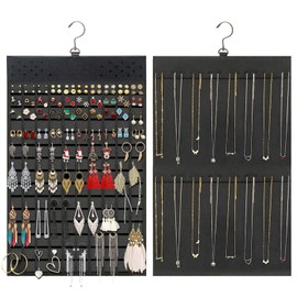 Earring Holder Organizer Hanging Holds Up to 300 Pairs Wall Mount Jewelry Storage Bag Earring Holder For Girls Women (Necklace Holder)