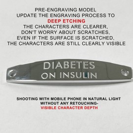 LinnaLove Medical Alert Bracelets for Women Stainless Steel Simple Rolo Chain Medical id Bracelets with Free Engraving 6.5-8 inches Adjusted-Gold-no bp/iv/Needles This arm