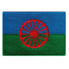 Cypress Collectibles - Roma/Gypsy Flag Patch - Premium Embroidered Appliqué - European Country Iron On Patches - Dimensions: 3.5" x 2.5"