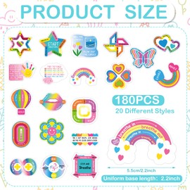 Engrowtic 180 Pcs Anxiety Sensory Stickers Sensory Strips Mindfulness Sticker Calm Anxiety Stickers Adhesive Textured Strips Tactile Fidget Tape for Desk Adults Tension Supplies(Fresh)