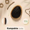 lampox - Bamboo Hair Brush with Boar Bristles Head Massage