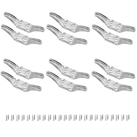 Yuiturt 12pcs Blind Cord Safety Device Clear Cord Cleats for Blinds, Plastic Blind Clips with Screws, Transparent Safety Hooks for Curtains, Sun Shades & Window Blinds