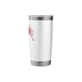 Cute Sakura Cat Kimono with Kawaii Japanese Cherry Blossoms Stainless Steel Insulated Tumbler
