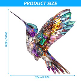 Suncatcher Window, Hummingbird Suncatcher, Window Decoration, Hanging Hummingbird Suncatcher, 2D Acrylic Ornament, Suncatcher, Suitable for Windows, Living Rooms, Walls, Garden Decoration