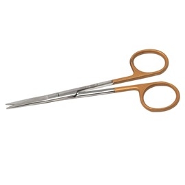 Multipurpose IRIS Micro Dissecting Precision Lab Scissors 4.5" Stainless Steel Shears with Sharp Fine Pointed Blades to Make Fine Cuts Used for Education & Training (Mustard Handle - Straight)