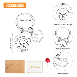 ZMDMAH Schlüsselanhänger für Hunde Mutter, Schlüsselanhänger Lustig Schlüsselanhänger Hund Hundemama Geschenk Geschenke für Hundebesitzer Geschenkidee für Hund Frauen und Mädchen Dog Mom