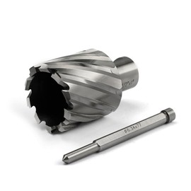 Annular Cutter JESTUOUS 1-1/2 Inch Cutting Diameter 3/4 Weldon Shank 1 Cutting Depth with Pilot Pin Slugger Bits HSS Kit for Magnetic Drill Press,1 Piece