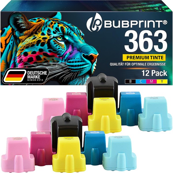 Bubprint Compatible 12 Printer Cartridges to Replace HP 363 HP363