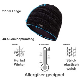 Faera Winter Warm Lined Winter Hat Fleece Lining Winter Knitted Beanie Hat Unisex One Size -
