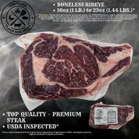 Treasure Valley Idaho Ribeye Delight - 16 oz to 23 oz Dry Aged Excellent Steakhouse Cut Ribeye Steak (Two Pack) Over 2 Pounds of Ribeye