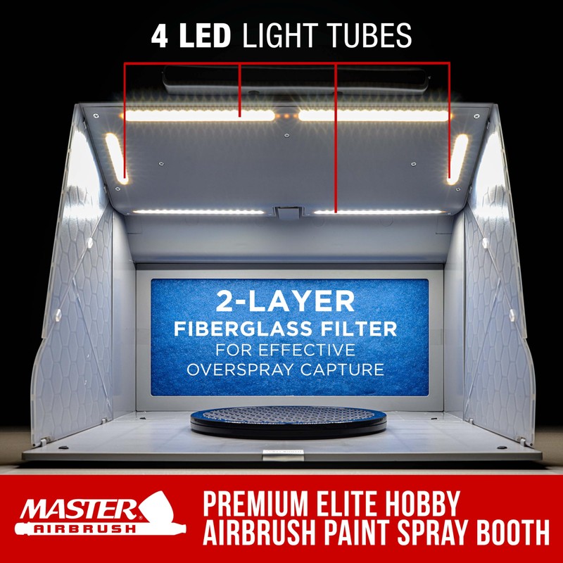 Master Airbrush Portable Airbrush Spray Booth Kit with Dual Exhaust