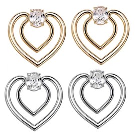 HREDZEO Scarf Rings Clip,4 Pcs Heart Scarf Clip Clothes Corner Knotted Buckle Scarf Holder Clip Durable Rhinestone Scarf Clip for Women Girls Clothes Decorative Accessories