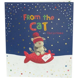 Boofle UK Greetings from The Cat Christmas Card Christmas Card - Cat Mum Christmas Card - Cat Dad Christmas Card - Pet Christmas Card Cute, Multi (670336-0-1)
