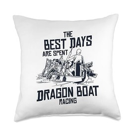 Kit Dragon Boat Racing Equipment Gear Paddle Gifts Best Days are Spent Racing Team Dragon Boat Throw Pillow, 18x18, Multicolor