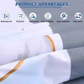 Elitecran 100% Waterproof Rectangle PVC Tablecloth, Wipeable Table Cloths, Oil Proof Spill Proof Table Cover for Indoor Outdoor（55"*78"） (Gray Landscape)