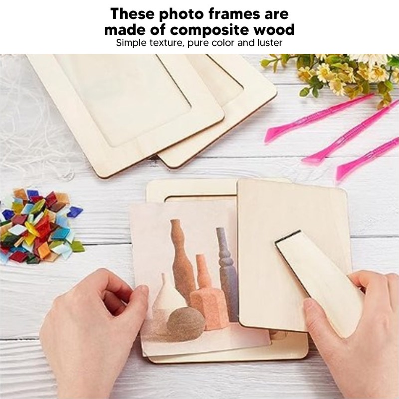 3Set DIY Wooden Picture Frame Making Kit Unfinished Solid Wood