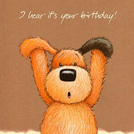 Twizler Popcorn The Bear Happy Birthday Card - Dog - Girls Birthday Card - Boys Birthday Card - Female Birthday Card - Male Birthday Card - Card for Her - Birthday Card for Him - Cute Birthday Card