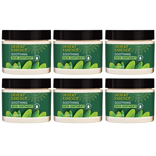 Desert Essence Tea Tree Oil Skin Ointment - Jojoba & Lavender Essential Oils - Vitamin E - Sweet Almond Extract - Moisturizer For Dry Skin, Skin Irritations, Cuticles, 1 Fl Oz (Pack of 6)