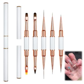 Nail Brush for Gel Nails, Set of 5 Acrylic Brushes for Nails, DIY Nails Set with Lid, Nail Art Brush for Nails DIY Professional Nail Art